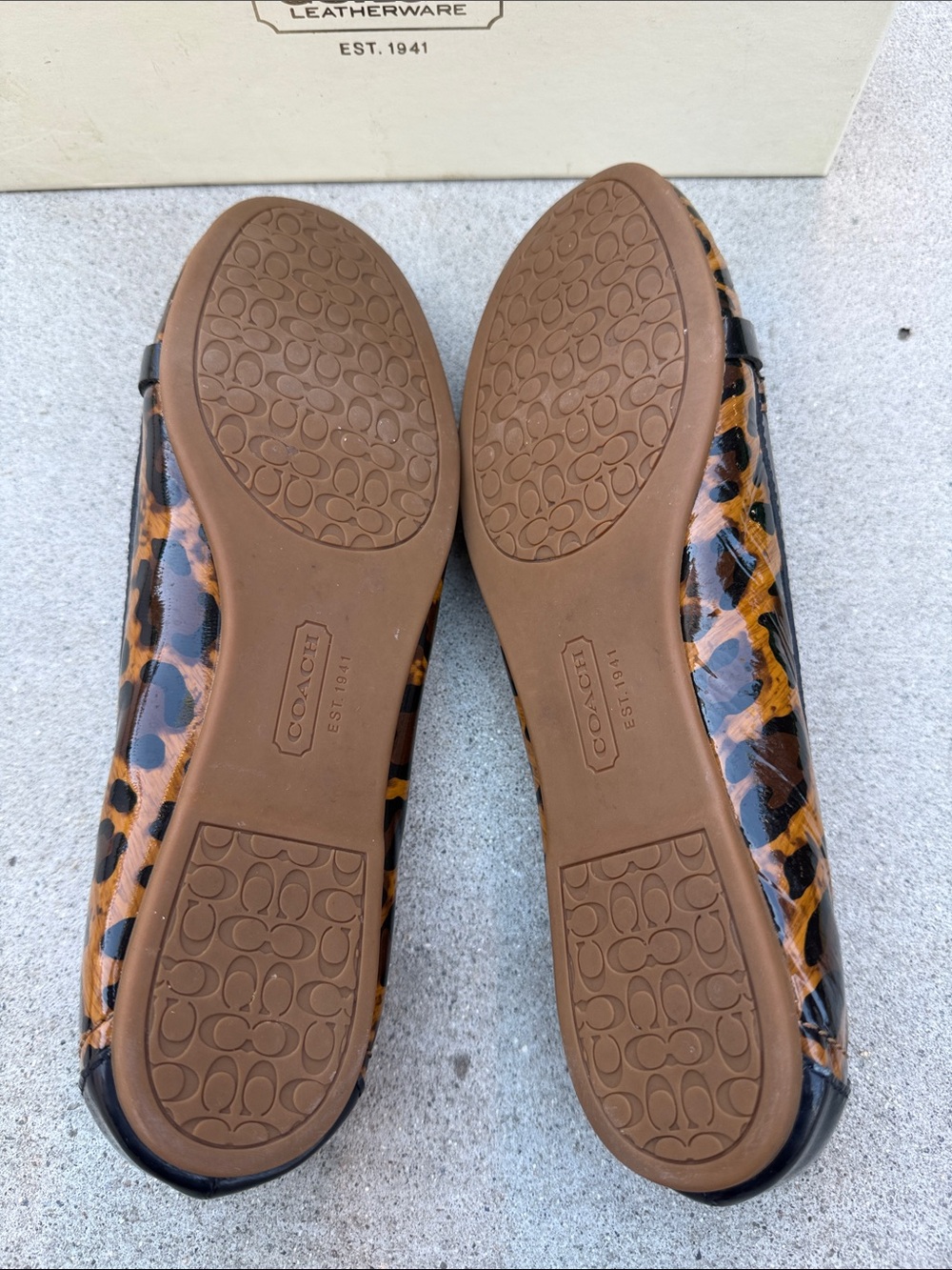 Coach Berdina Patent Leopard Driving Loafers - Brown/Black Size 9.5 Women’s - Picture 6 of 7